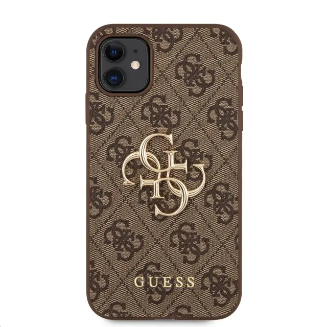 Guess PU 4G Metal Logo Case for iPhone 11 Brown 2