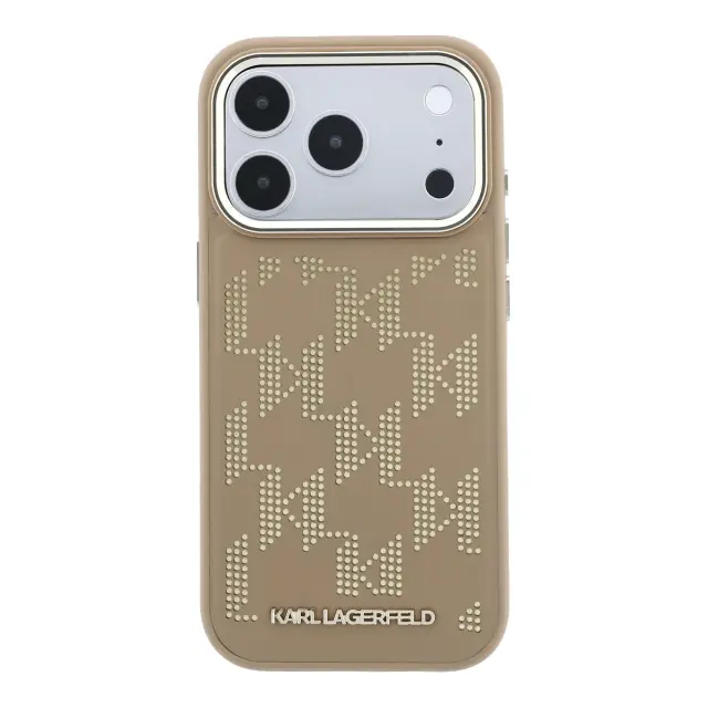 Karl Lagerfeld PU Perforated Monogram MagSafe Case for iPhone 17 Pro Beige 3