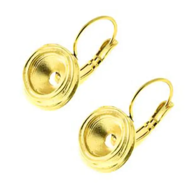 Σκουλαρίκι Wavy με Καστόνι για Swarovski 1088 SS39 - Yellow Gold - 2τεμ