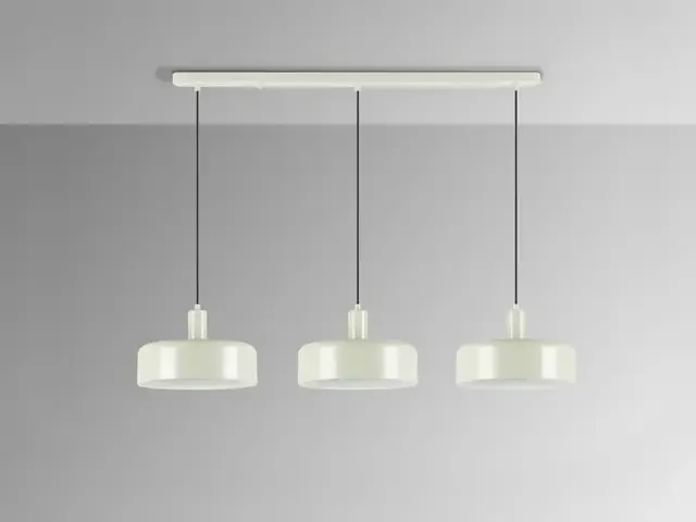 Κρεμαστό φωτιστικό Alessia Matt Pearl 3L γραμμικό Pearl White Γκρί