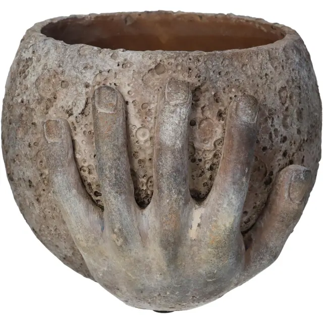 Κασπώ Χέρια Καφέ Τσιμέντο 22.5x19x15cm 3