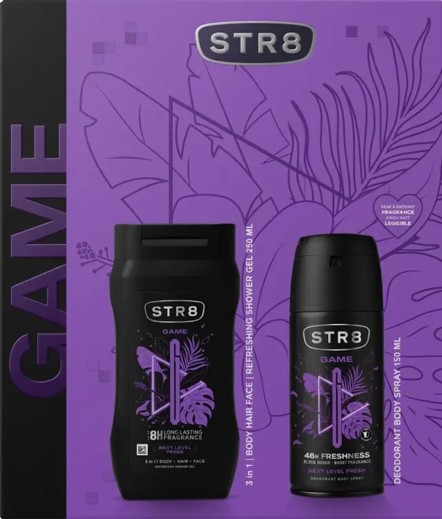 STR8 Game Ανδρικό Αρωματικό Σετ: Deodorant Spray 150ml & Shower Gel 250ml