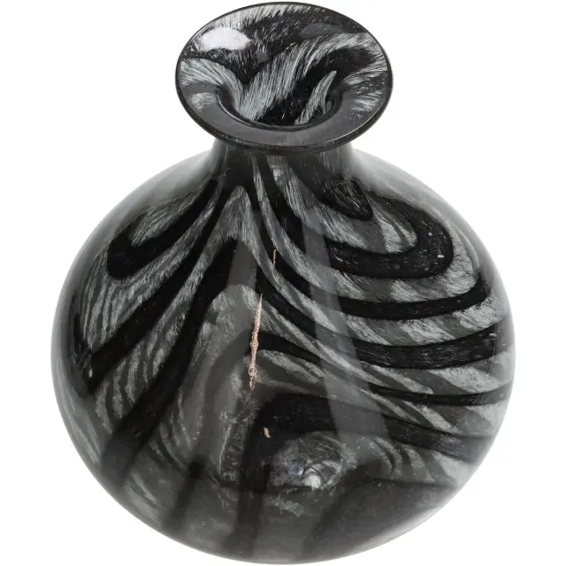 Βάζο Μαύρο Γυαλί 18.5x18.5x23.5cm 3