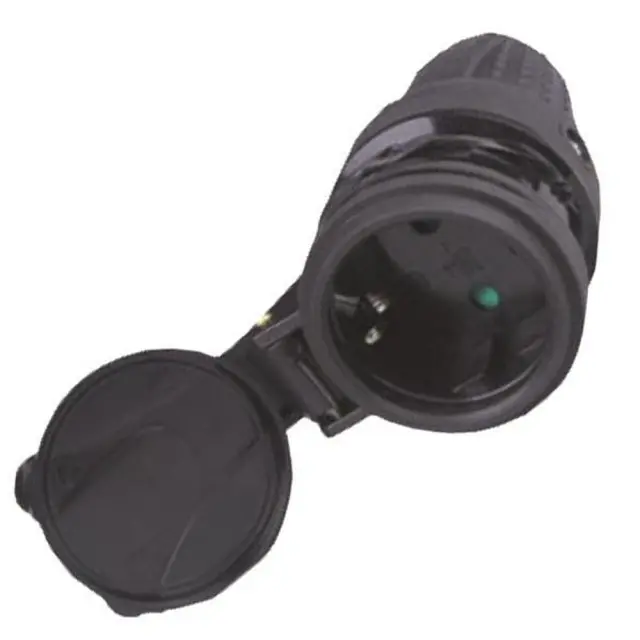 Φις Σούκο Θηλυκό Καουτσούκ IP44 16Α 220-240V Με Προστασία Επαφών EUROLAMP 147-10033