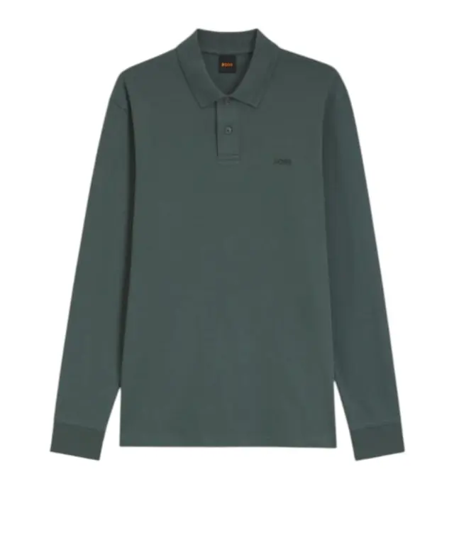Hugo Boss - Ανδρική Μακρυμάνικη Μπλούζα Polo Pe_Interlock_Long 50527525-377 Πράσινο