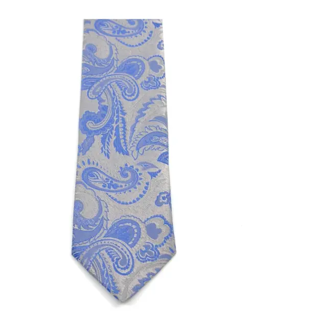 Σιέλ–Μπεζ Γραβάτα Λαχούρι Microfiber Σετ με Μαντήλι 6,5 cm 3