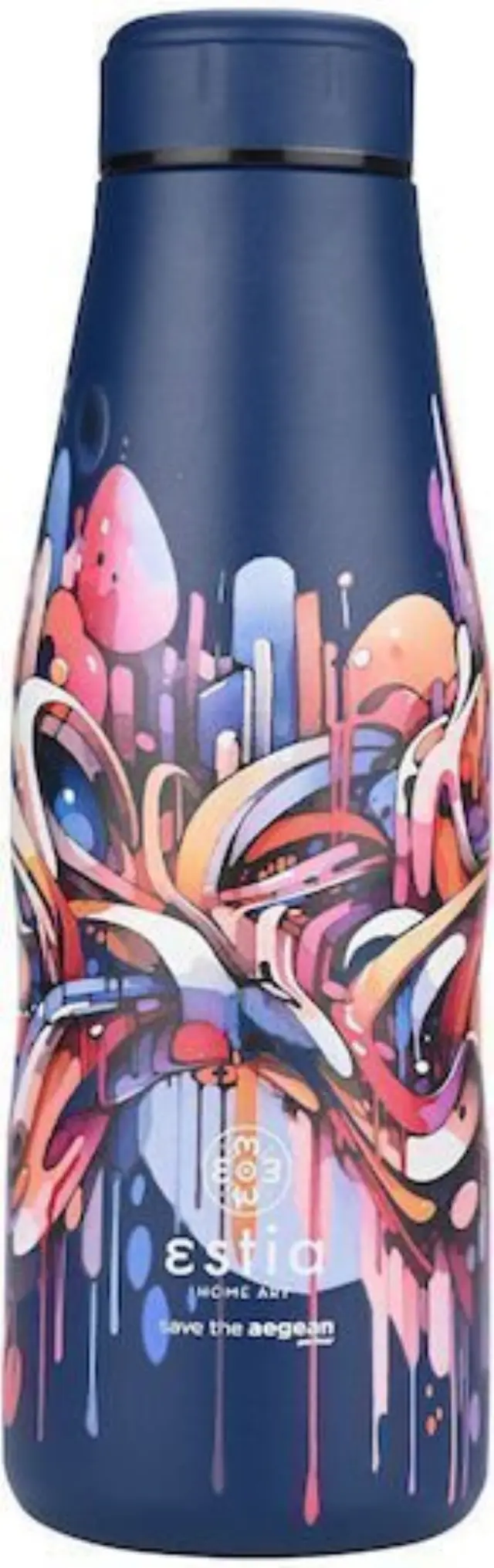 Estia Travel Flask Save the Aegean Μπουκάλι Θερμός Ανοξείδωτο BPA Free 500ml Vibrant vortex