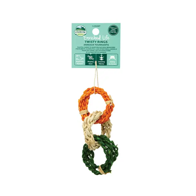 Oxbow Λιχουδιά Παιχνίδι Τρωκτικών Enriched Life Twisty Rings Μονόχρωμο