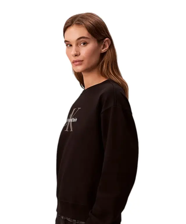 Calvin Klein - Γυναικείο Φούτερ Monologo Relaxed Fit LV047B234G-UB1 Μαύρο 2