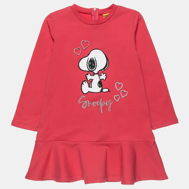 Φόρεμα φούτερ Snoopy με ανάγλυφες λεπτομέρειες