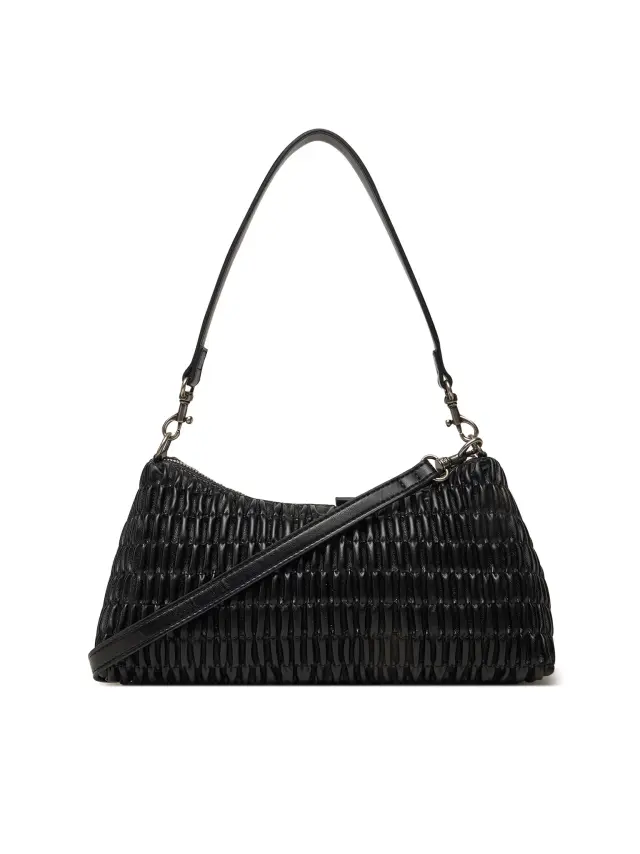 Calvin Klein Γυναικεία Τσάντα Ruched Layla Shoulder Bag Μαύρή 2