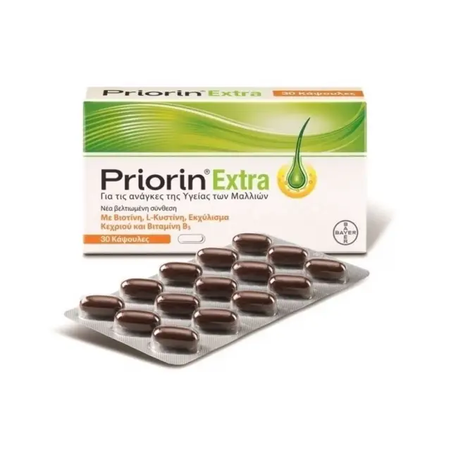 Priorin Extra Συμπλήρωμα Διατροφής για ορατά πιο Πλούσια + δυνατά Μαλλιά 60caps. 2
