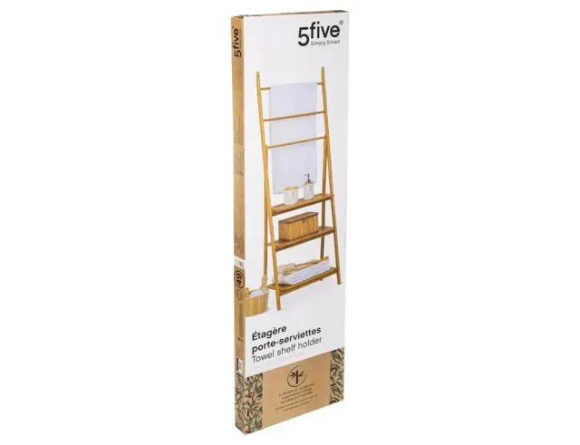 Επιδαπέδια Κρεμάστρα Μπάνιου 5five από Ξύλο Bamboo, 53.2x32.4x152cm 161049 2