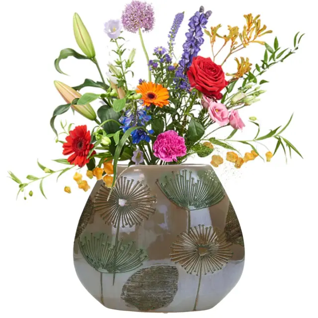 Βάζο Οβάλ Taupe Κεραμικό 28x10.5x23cm 2