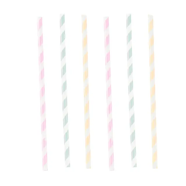 Καλαμάκια Χάρτινα Happy Birthday Pastel 12 τεμ.
