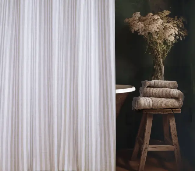 ΚΟΥΡΤΙΝΑ ΜΠΑΝΙΟΥ SATTI 180X200 NEF-NEF HOMEWARE BEIGE-BEIGE