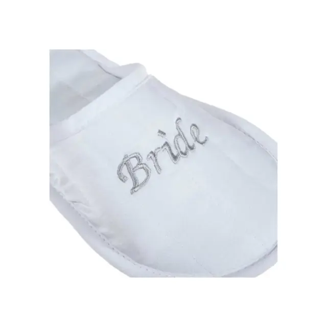 FMS Γυναικεία Νυφική Παντόφλα Σατέν Bride, Χρώμα Λευκό 3