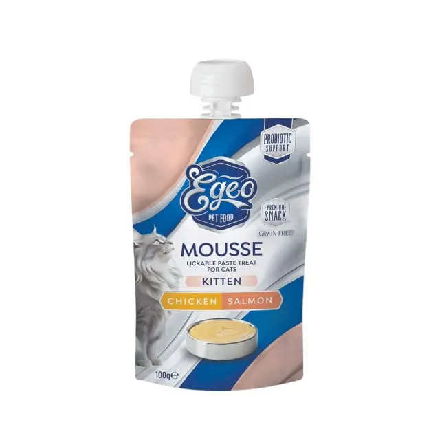 Egeo Kitten Mousse Με Κοτόπουλο & Σολομό 100gr Μονόχρωμο