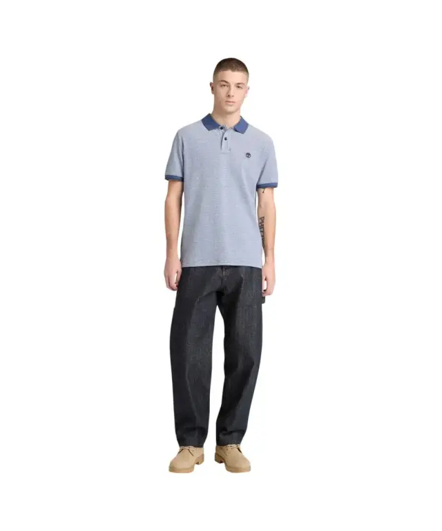 Timberland - Ανδρικό T-shirt Polo Oyster River Oxford Regular Fit TB0A2EC2-EYO Μπλε - S 2