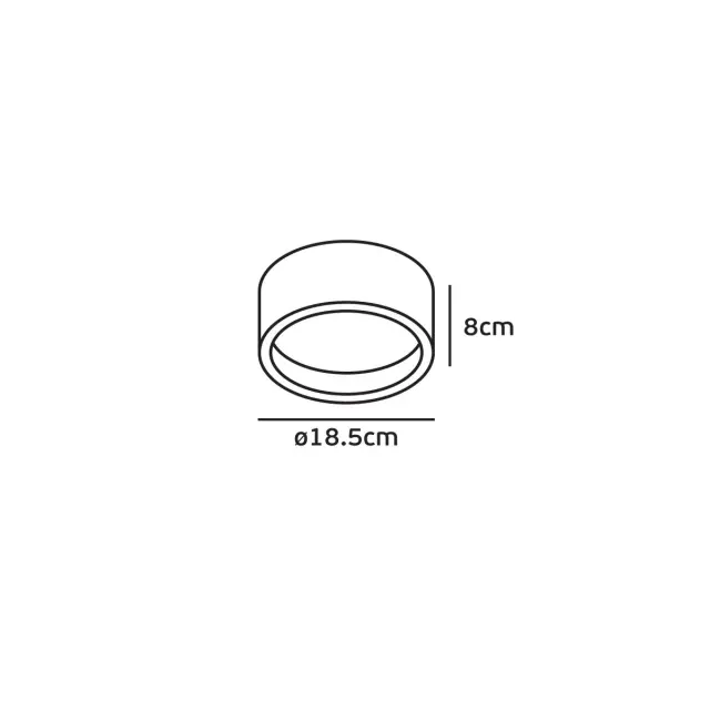 Mos 02169/CE/B/W/185 Φωτιστικό Led οροφής αδιάβροχο 17W 3000K 80° IP44 ø18.5x8cm μαύρο 2