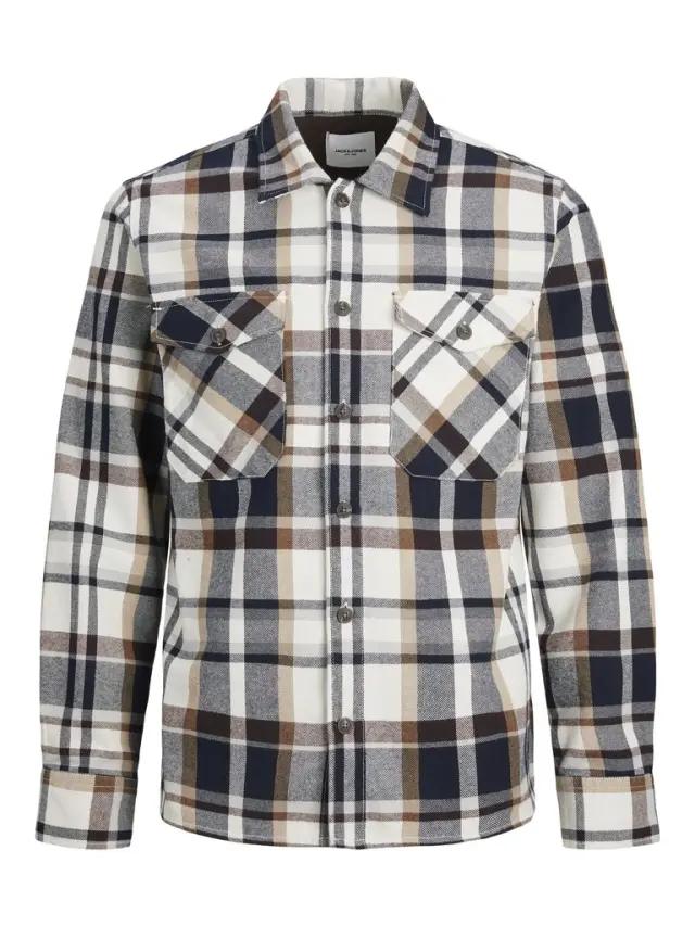 JJEEDDIE OVERSHIRT LS NOOS cloud dancer