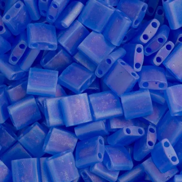 Χάντρα Miyuki Tila No150FR Matte Transparent Sapphire Blue AB ~7gr