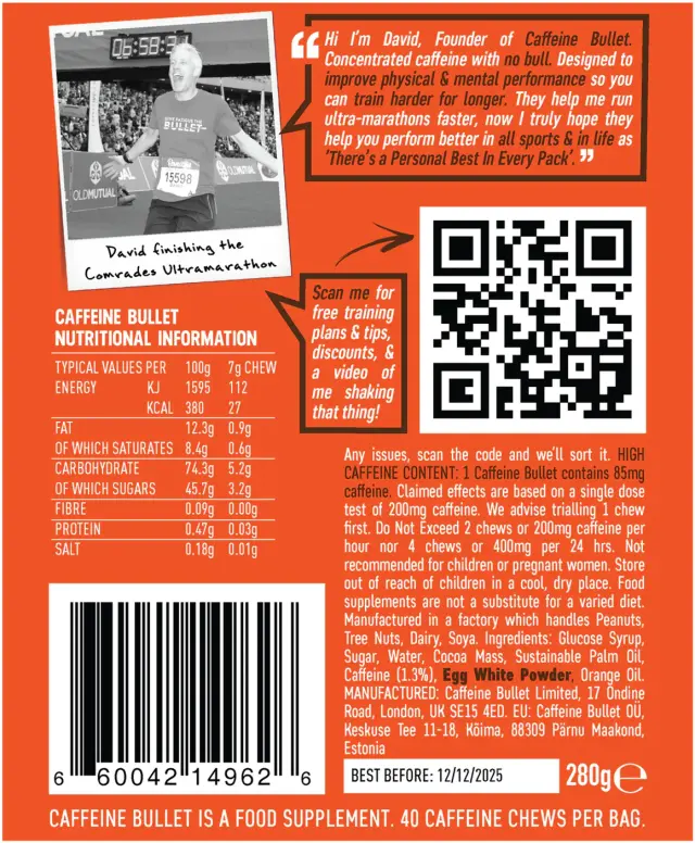 Caffeine Bullet ChocoLIT Orange Energy Chews Σακούλα 4τεμ. 2