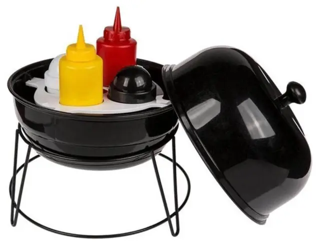 Σετ δοχείων μπαχαρικών και σάλτσας BBQ FOODTRUCK (22271158) 5 τεμάχια, Μεταλλική βάση, πλαστικά δοχεία, 20x20x25cm, Μαύρο 22271158 2