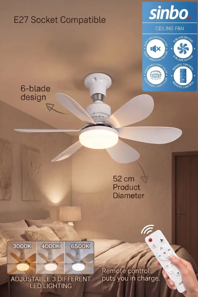 Ανεμιστήρας Οροφής Sinbo SF-7708-W 3