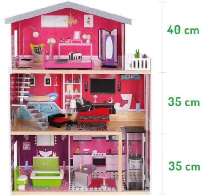 MONI TOYS - 4118 Wooden doll house Isabella - 3800146220334 3