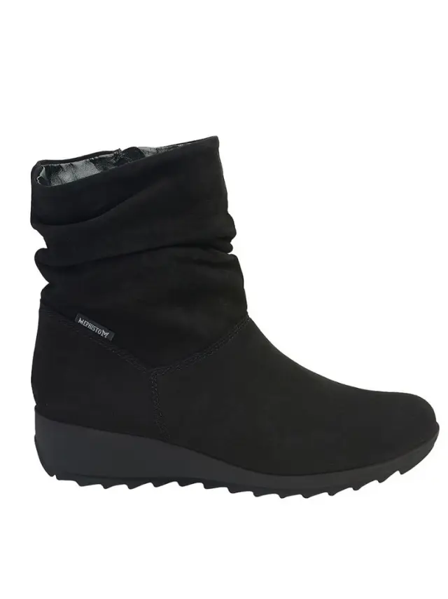Mephisto Μποτάκια Γυναικείο δέρμα Nubuck Μαύρο MEP/AGATHA BLACK 3