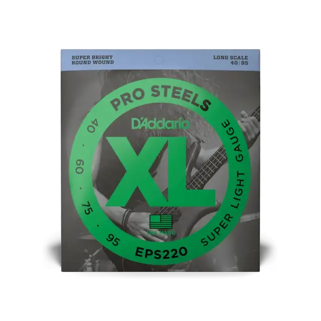 D'Addario EPS220 Pro Steels Χορδές 4άχορδου Ηλεκτρικού Μπάσου 40-95