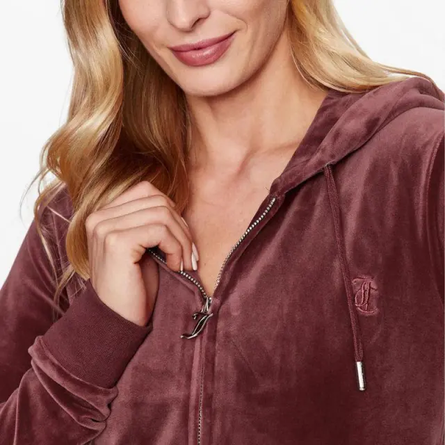 Βελούδινη Ζακέτα Juicy Couture Robertson Classic SSJCAP176-485 Μπορντό - S 3