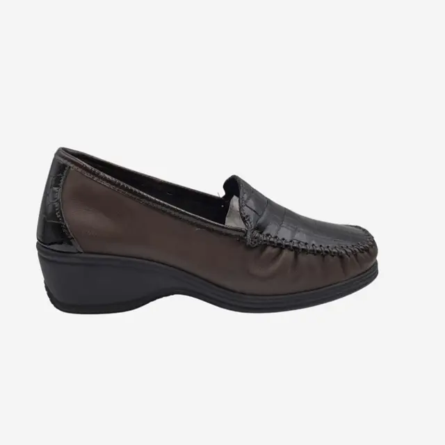 Stiledivita Μοκασίνια-Loafers Γυναικείο δέρμα/ύφασμα Καφέ STI/447005 CR/MOCCA - 38