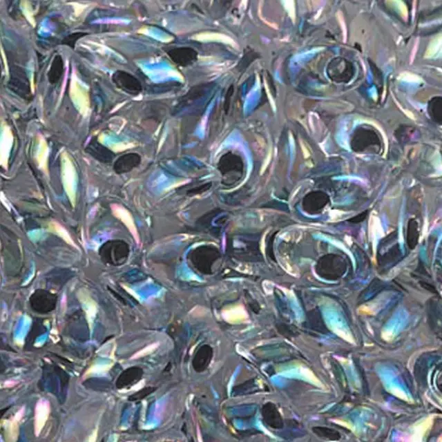 Χάντρα Miyuki Long Magatama 4x7mm - LMA-283 - Noir Lined Crystal AB ~10gr