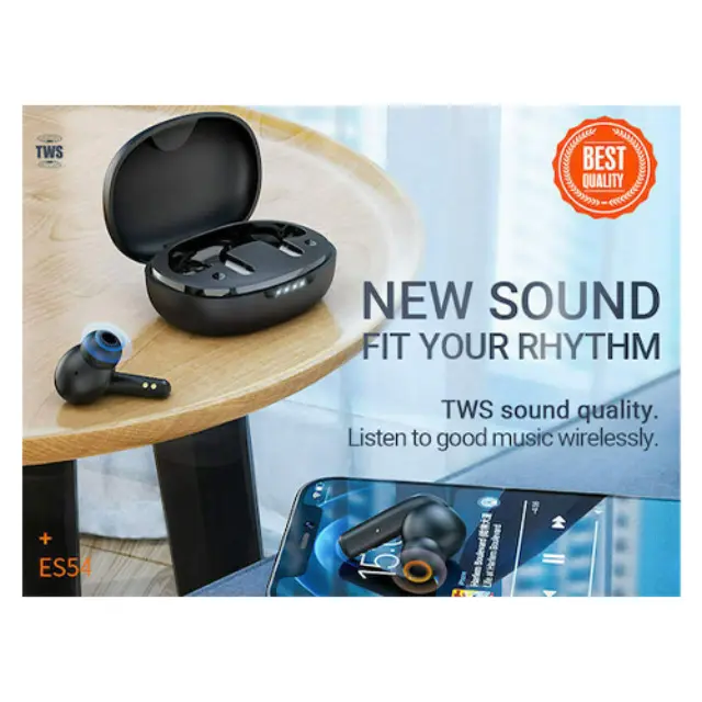 Hoco ES54 Gorgeous In-ear Bluetooth Handsfree Ακουστικά με Θήκη Φόρτισης Μαύρα 3