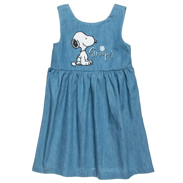 Φόρεμα τζιν Snoopy με κέντημα