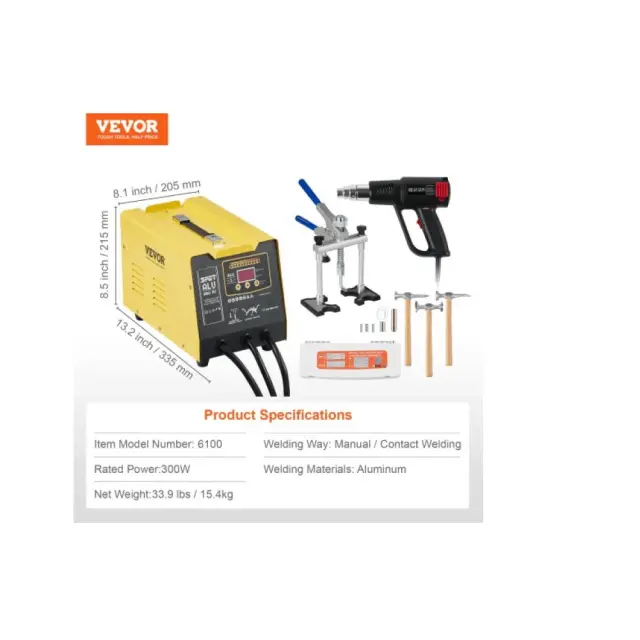 Συγκολλητής Σημείων Vevor 300W για Επισκευή Αλουμινίου Αυτοκινήτου 3