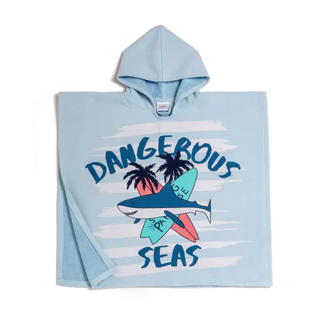 Melinen Home Παιδικο Ποντσο Θαλασσης Dangerous Light Blue 60x60