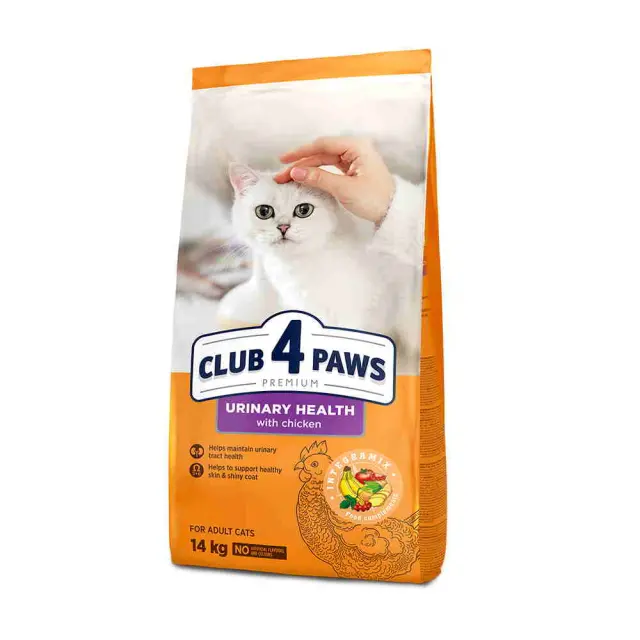 Club 4 Paws Low Grain Cat Adult Urinary με Κοτόπουλο 14Kg Μονόχρωμο
