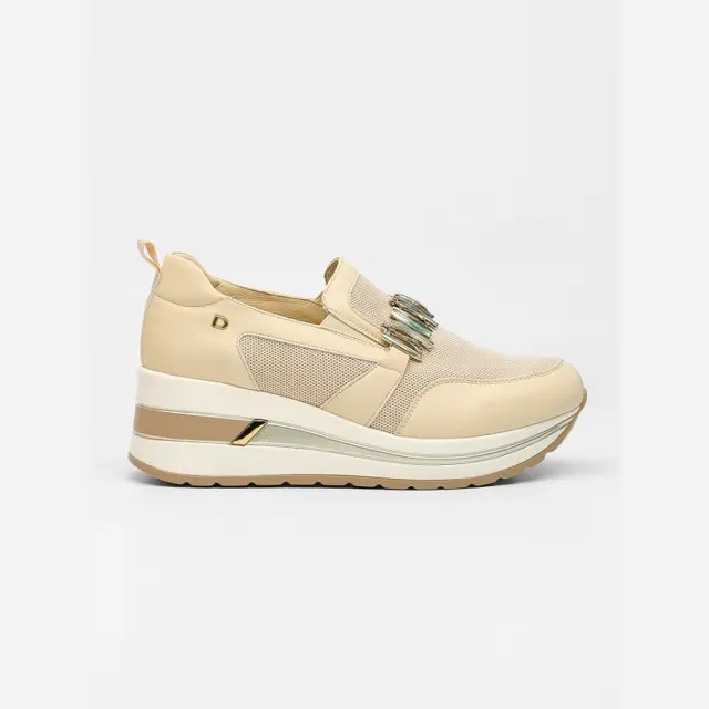 Donna Serena Sneakers Γυναικείο δέρμα/ύφασμα Μπεζ DSE/6039 BEIGE - 41
