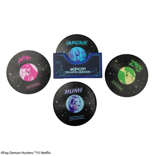 Σουβέρ Hunters + Demons Soundtrack Kpop Demon Hunters Set of 4 Coasters