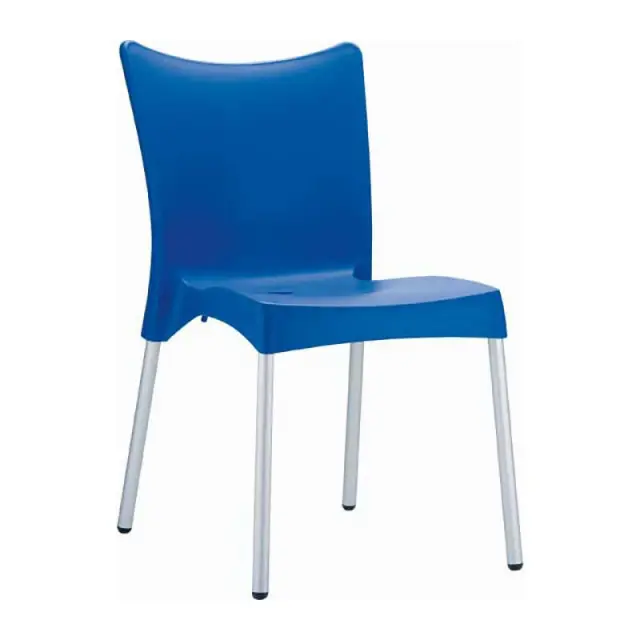 Καρέκλα Στοιβαζόμενη JULIETTE Μπλε PP/Αλουμίνιο 48x53x83cm