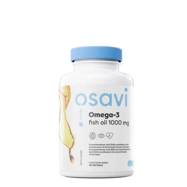 Osavi Omega 3 fish oil 1000 mg , lemon flavour (180 softgels)