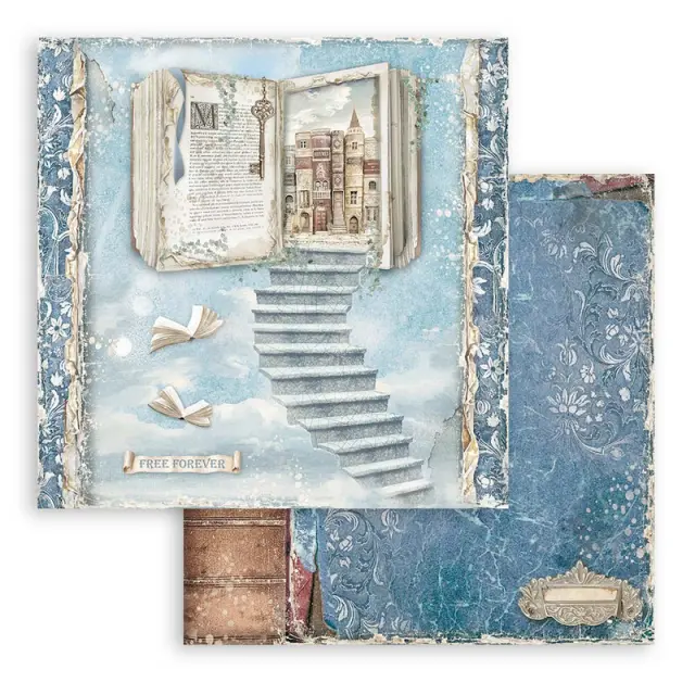 Χαρτιά scrapbooking 10τεμ, 30.5x30.5cm Stamperia, Vintage Library 3