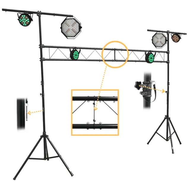 STAND4ME DJ GT lighting truss system stand for lights 3 meters 18 mounting points 2x crossbar 3