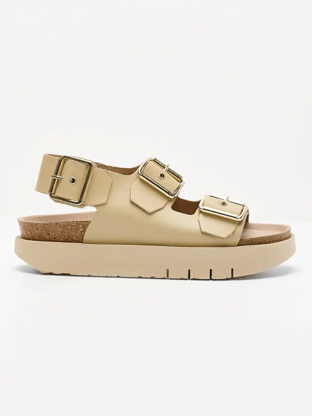 Genuins Πέδιλα Γυναικείο δέρμα Μπεζ GEN/FELINA PLATFORM BEIGE 3
