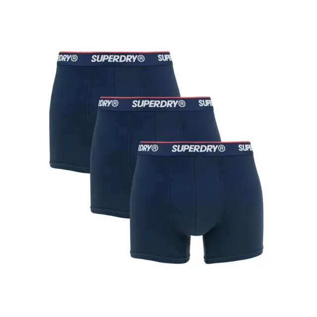 Superdry Ανδρικό Boxer D1 Classic - Τριπλό Πακέτο, Χρώμα Navy - S