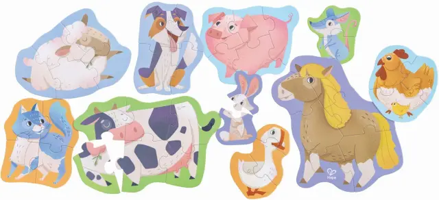 Hape Happy Puzzles Ξύλινο Παζλ Οι Φίλοι Των Ζώων Της Φάρμας