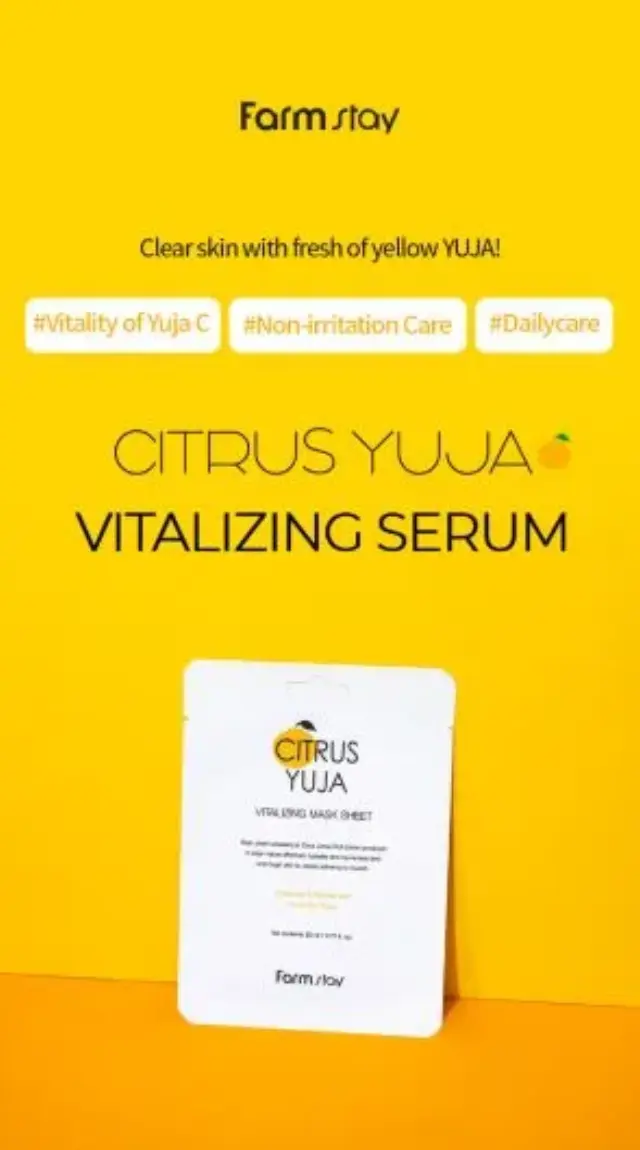 Farmstay Citrus Yuja Vitalizing Sheet Mask, Μάσκα Προσώπου για Ενυδάτωση & Λάμψη Με Centella Asiatica, 1τμχ 3